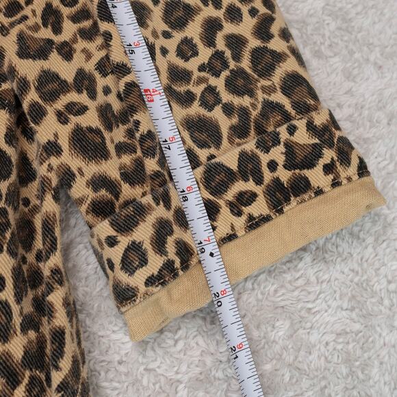 She Street Leopard Print Tan Denim Tiered Shirt Dress Womens Size SM - Picture 7 of 14